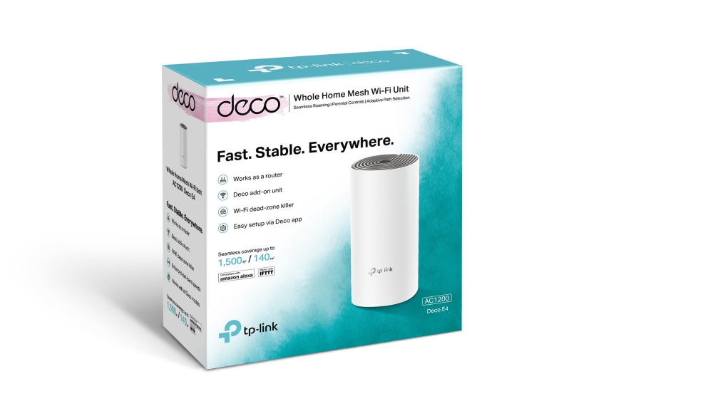TP-Link - (1-Pack) AC1200 Whole Home Mesh Wi-Fi Unit - White (Deco E4)